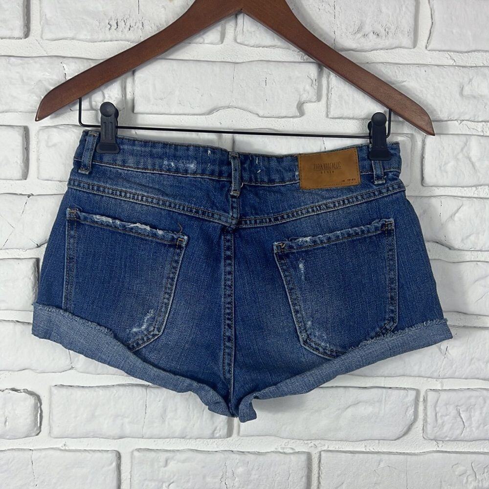 Zara TRF Denim embellished shorts size 4 - Picture 9 of 10